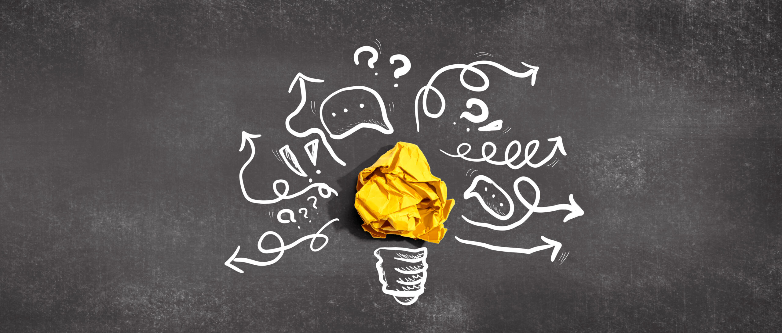 crumpled paper light bulb